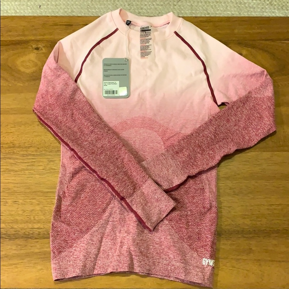 Gymshark pink ombré long sleeve top